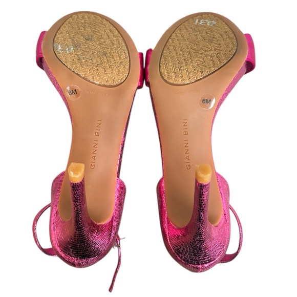 Vintage Gianni Bini Woman’s 6M 4” Heel Pink Rhinestone Open Toe High Heels - Picture 5 of 7